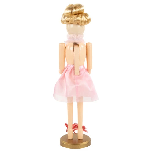 Northlight 15.5" Pink Tutu Blonde Wooden Ballerina Wooden Christmas Nutcracker 7 Northlight 15.5" Pink Tutu Blonde Wooden Ballerina Wooden Christmas Nutcracker - Image 5