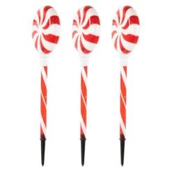 Northlight Set Of 3 Lighted LED Peppermint Candy Christmas Pathway Markers 26" -Northlight Christmas northlight a94011 320copy 55690.1667428244