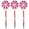 Northlight Set Of 3 Lighted LED Peppermint Candy Christmas Pathway Markers 26"