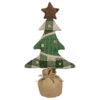Northlight Country Buffalo Plaid Christmas Tree With Burlap Base - 17.5" - Tan And Green