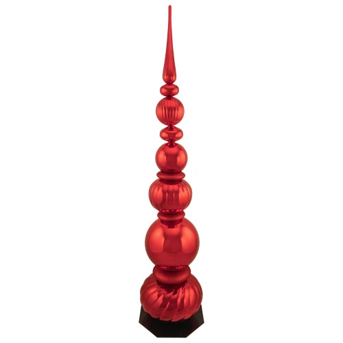 Northlight Shiny Ball Finial Tower Commercial Christmas Decoration - 4.5' - Red 3 Northlight Shiny Ball Finial Tower Commercial Christmas Decoration - 4.5' - Red