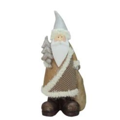 Santa Holding Christmas Tree Figurine - 18.5" - Brown And White -Northlight Christmas northlight cb38112 3 88804.1599786793