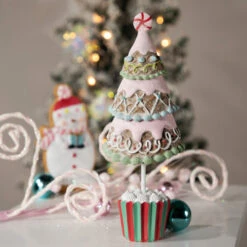Northlight Frosted Waffle Cone Christmas Cupcake Tree - 10.25" -Northlight Christmas northlight cb94892 styled 61934.1694533526