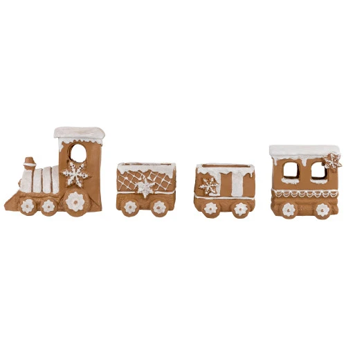 Northlight Frosted Snowflake Gingerbread Train Christmas Decoration - 5.5" - 4-Piece 3 Northlight Frosted Snowflake Gingerbread Train Christmas Decoration - 5.5" - 4-Piece