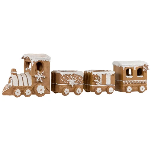 Northlight Frosted Snowflake Gingerbread Train Christmas Decoration - 5.5" - 4-Piece 5 Northlight Frosted Snowflake Gingerbread Train Christmas Decoration - 5.5" - 4-Piece - Image 3