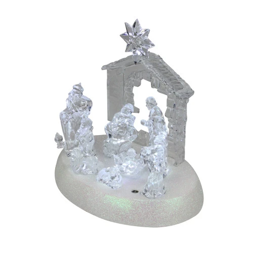LED Lighted Christmas Nativity Scene - 7.5" - Pure White 4 LED Lighted Christmas Nativity Scene - 7.5" - Pure White - Image 2