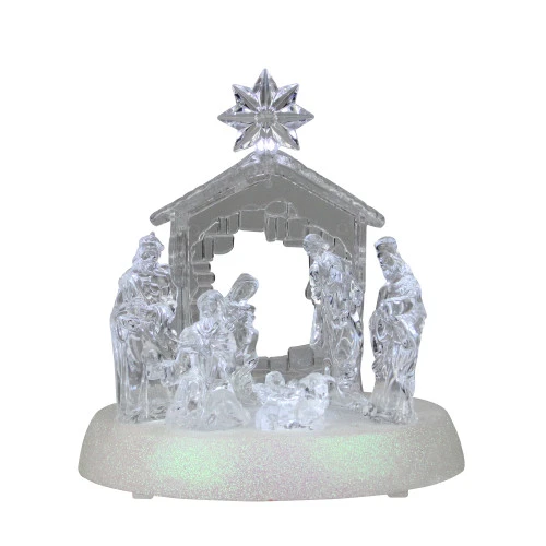 LED Lighted Christmas Nativity Scene - 7.5" - Pure White 3 LED Lighted Christmas Nativity Scene - 7.5" - Pure White