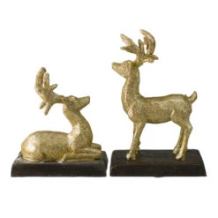 Northlight Reindeer Glittered Christmas Stocking Holders - 8.5" - Gold - Set Of 2 -Northlight Christmas northlight dw15127 14 45930.1664811132
