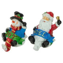 Northlight Santa "Noel" And Snowman "Joy" Glitter Christmas Stocking Holders - 5" - Set Of 2 -Northlight Christmas northlight dw15129 3 new 54965.1665610741