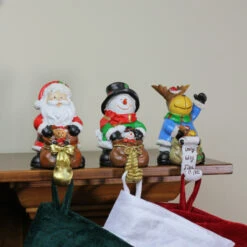 Northlight Santa, Snowman And Reindeer Christmas Stocking Holders - 5.25" - Set Of 3 -Northlight Christmas northlight dw15131 3 92912.1664990320