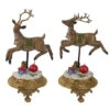 Northlight Glittered Reindeer Christmas Stocking Holders - 9.5" - Set Of 2 -Northlight Christmas northlight dw15132 updated 33405.1665610737