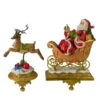 Northlight Santa And Reindeer Glittered Christmas Stocking Holders - 9.5” - Gold - Set Of 2 -Northlight Christmas northlight dw15133 14596.1587644175