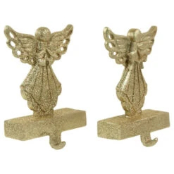 Northlight Angel Glittered Christmas Stocking Holders - 5.5" - Gold - Set Of 2 14 Northlight Angel Glittered Christmas Stocking Holders - 5.5" - Gold - Set Of 2 -Northlight Christmas northlight dw15138 2new 98783.1691247511
