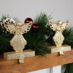 Northlight Angel Glittered Christmas Stocking Holders - 5.5" - Gold - Set Of 2 11 Northlight Angel Glittered Christmas Stocking Holders - 5.5" - Gold - Set Of 2 -Northlight Christmas northlight dw15138 styled 2 60797.1691247510