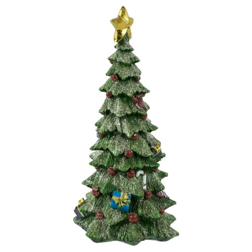 Northlight Glittered Christmas Tree With Presents, Berries And Bows Decoration - 10" 6 Northlight Glittered Christmas Tree With Presents, Berries And Bows Decoration - 10" - Image 4