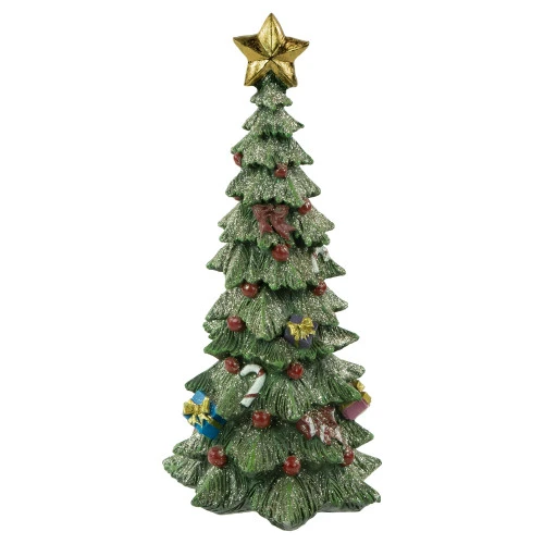 Northlight Glittered Christmas Tree With Presents, Berries And Bows Decoration - 10" 3 Northlight Glittered Christmas Tree With Presents, Berries And Bows Decoration - 10"