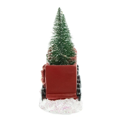 Northlight LED Lighted Frosted Trees In Train Christmas Decoration - 12" - Red And Gold 8 Northlight LED Lighted Frosted Trees In Train Christmas Decoration - 12" - Red And Gold - Image 6