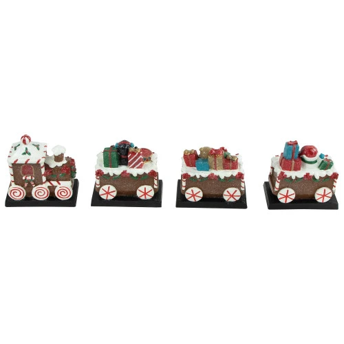 Northlight Set Of 4 Gingerbread Train Christmas Stocking Holders 4.75" 6 Northlight Set Of 4 Gingerbread Train Christmas Stocking Holders 4.75" - Image 4