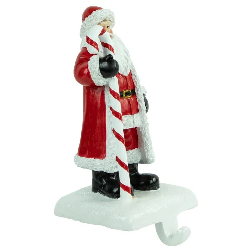 Northlight 7" Santa Claus With Candy Cane Christmas Stocking Holder 4 Northlight 7" Santa Claus With Candy Cane Christmas Stocking Holder - Image 2