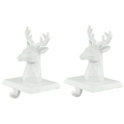 Northlight Set Of 2 White Reindeer Head Christmas Stocking Holders 5.75" -Northlight Christmas northlight dw94232 set 3 61468.1673688682