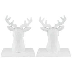 Northlight Set Of 2 White Reindeer Head Christmas Stocking Holders 5.75" -Northlight Christmas northlight dw94232 set 4 65650.1673688682