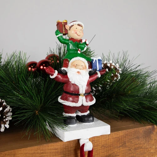 Northlight 8.75" Santa And Elf Christmas Stocking Holder 5 Northlight 8.75" Santa And Elf Christmas Stocking Holder - Image 3