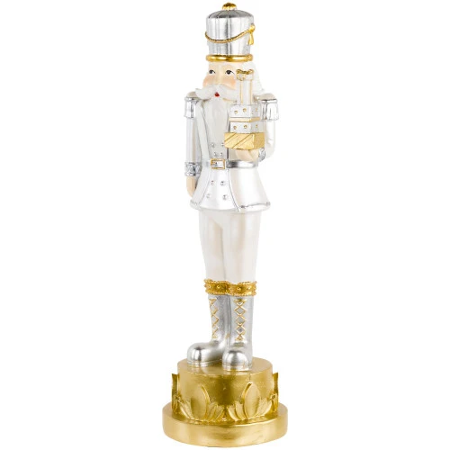 Northlight 13.5" Gold Metallic Christmas Nutcracker With Gifts 6 Northlight 13.5" Gold Metallic Christmas Nutcracker With Gifts - Image 4