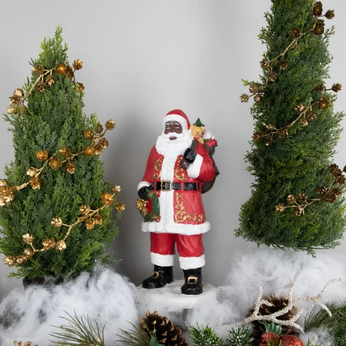 Northlight African American Santa Claus Christmas Figure - 14" 4 Northlight African American Santa Claus Christmas Figure - 14" - Image 2