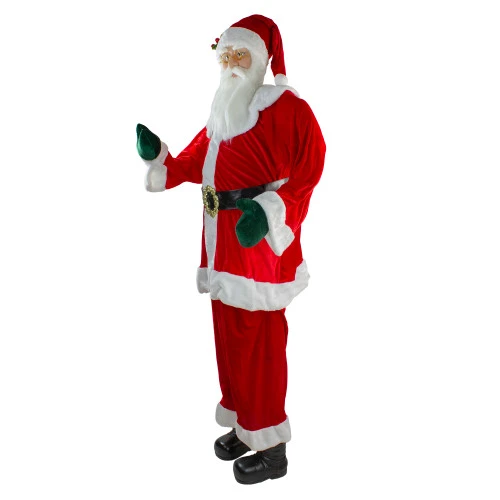 Northlight 72" Red And White Life Size Plush Santa Claus Standing Christmas Figure 4 Northlight 72" Red And White Life Size Plush Santa Claus Standing Christmas Figure - Image 2