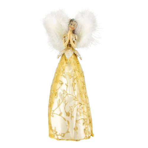 Northlight 10" Gold And White Angel Christmas Tree Topper, Unlit 3 Northlight 10" Gold And White Angel Christmas Tree Topper, Unlit