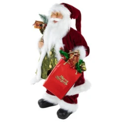 Northlight 24" Red And White Santa Claus With Gift Bags And Green Vest Christmas Figure -Northlight Christmas northlight e76405 5 27398.1665519659