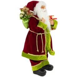 Northlight 24" Red And Bright Green Standing Santa With Presents Christmas Figure -Northlight Christmas northlight e76438 2 63870.1671008553