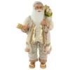 Northlight Winter Santa Claus With Gift Bag Christmas Figure - 36" - White And Cream