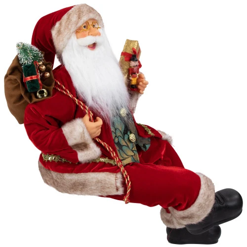 Northlight 24" Sitting Santa Claus With Gift Bag And Presents Christmas Figure 5 Northlight 24" Sitting Santa Claus With Gift Bag And Presents Christmas Figure - Image 3
