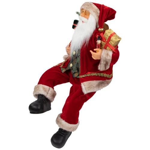 Northlight 24" Sitting Santa Claus With Gift Bag And Presents Christmas Figure 6 Northlight 24" Sitting Santa Claus With Gift Bag And Presents Christmas Figure - Image 4