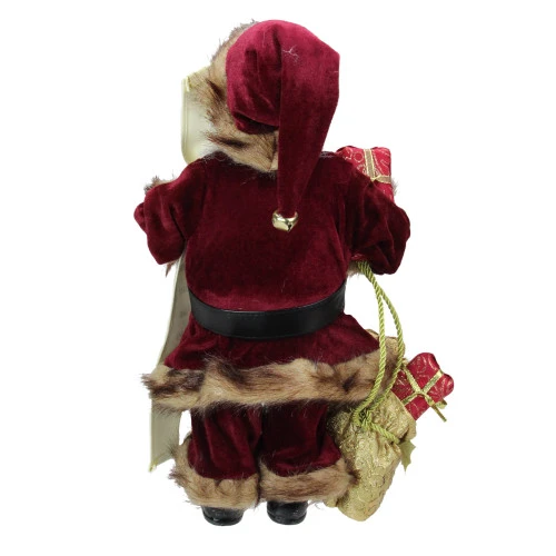 Northlight 18" Burgundy And Brown Santa Claus With Naughty Or Nice List Christmas Figure 7 Northlight 18" Burgundy And Brown Santa Claus With Naughty Or Nice List Christmas Figure - Image 5