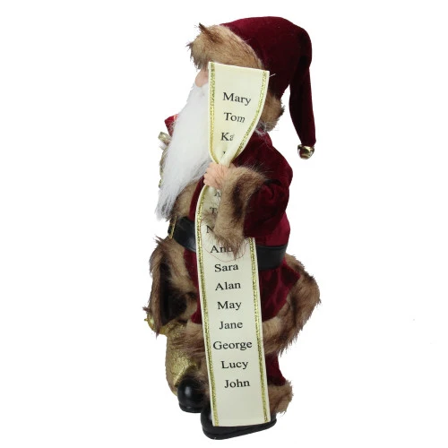 Northlight 18" Burgundy And Brown Santa Claus With Naughty Or Nice List Christmas Figure 5 Northlight 18" Burgundy And Brown Santa Claus With Naughty Or Nice List Christmas Figure - Image 3