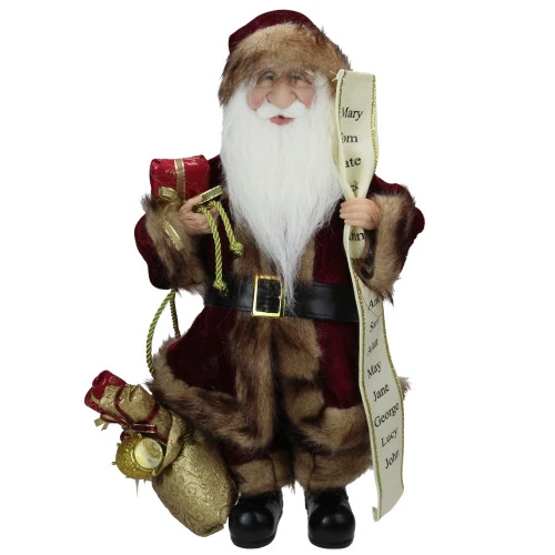 Northlight 18" Burgundy And Brown Santa Claus With Naughty Or Nice List Christmas Figure 3 Northlight 18" Burgundy And Brown Santa Claus With Naughty Or Nice List Christmas Figure