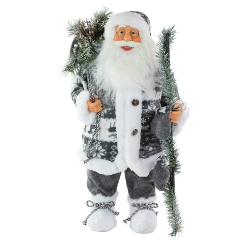 Northlight 24" Gray And White Nordic Santa Claus Christmas Figure 3 Northlight 24" Gray And White Nordic Santa Claus Christmas Figure