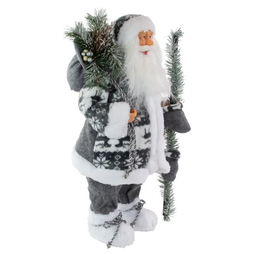 Northlight 24" Gray And White Nordic Santa Claus Christmas Figure 4 Northlight 24" Gray And White Nordic Santa Claus Christmas Figure - Image 2