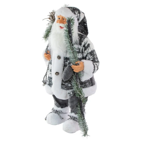 Northlight 24" Gray And White Nordic Santa Claus Christmas Figure 5 Northlight 24" Gray And White Nordic Santa Claus Christmas Figure - Image 3