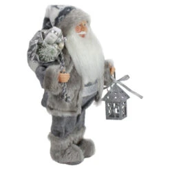 Northlight Faux Fur Standing Santa Claus Christmas Figurine With Bag And Lantern - 12" -Northlight Christmas northlight e85386 2 updated 13067.1665174043
