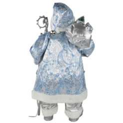 Northlight 24" Blue And Silver Ice Palace Santa Claus With Staff And Bag Christmas Figure -Northlight Christmas northlight e86136 4new 72946.1671008227