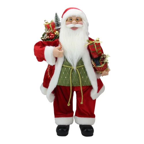 Northlight 24" Red And White Santa Claus With Presents And Drum Christmas Figure 2 Northlight 24" Red And White Santa Claus With Presents And Drum Christmas Figure
