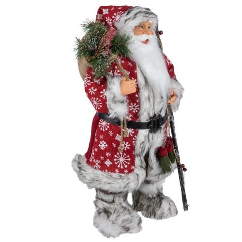 Northlight 24" Snowflake Santa Claus With Staff And Mittens Christmas Figure 5 Northlight 24" Snowflake Santa Claus With Staff And Mittens Christmas Figure - Image 3