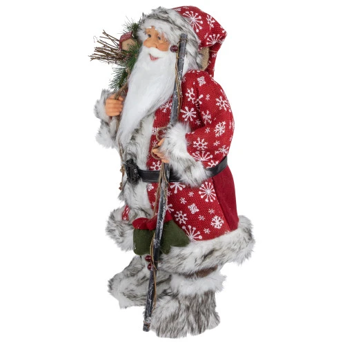 Northlight 24" Snowflake Santa Claus With Staff And Mittens Christmas Figure 6 Northlight 24" Snowflake Santa Claus With Staff And Mittens Christmas Figure - Image 4