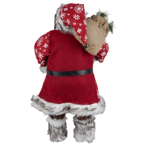 Northlight 24" Snowflake Santa Claus With Staff And Mittens Christmas Figure 7 Northlight 24" Snowflake Santa Claus With Staff And Mittens Christmas Figure - Image 5