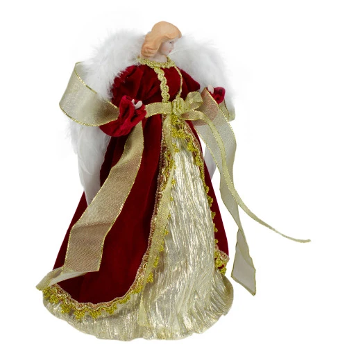 Northlight 14" Red And Gold Traditional Angel Christmas Tree Topper - Unlit 5 Northlight 14" Red And Gold Traditional Angel Christmas Tree Topper - Unlit - Image 3