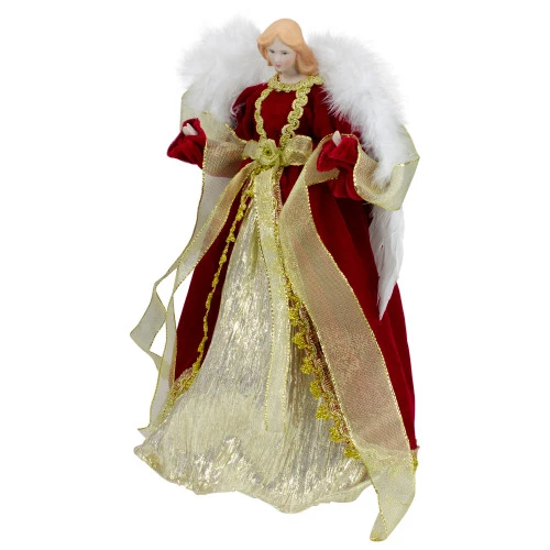 Northlight 14" Red And Gold Traditional Angel Christmas Tree Topper - Unlit 6 Northlight 14" Red And Gold Traditional Angel Christmas Tree Topper - Unlit - Image 4