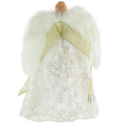 Northlight 14" Lighted White And Gold Angel In A Dress Christmas Tree Topper - Warm White Lights -Northlight Christmas northlight e90894 4new 44915.1669797779
